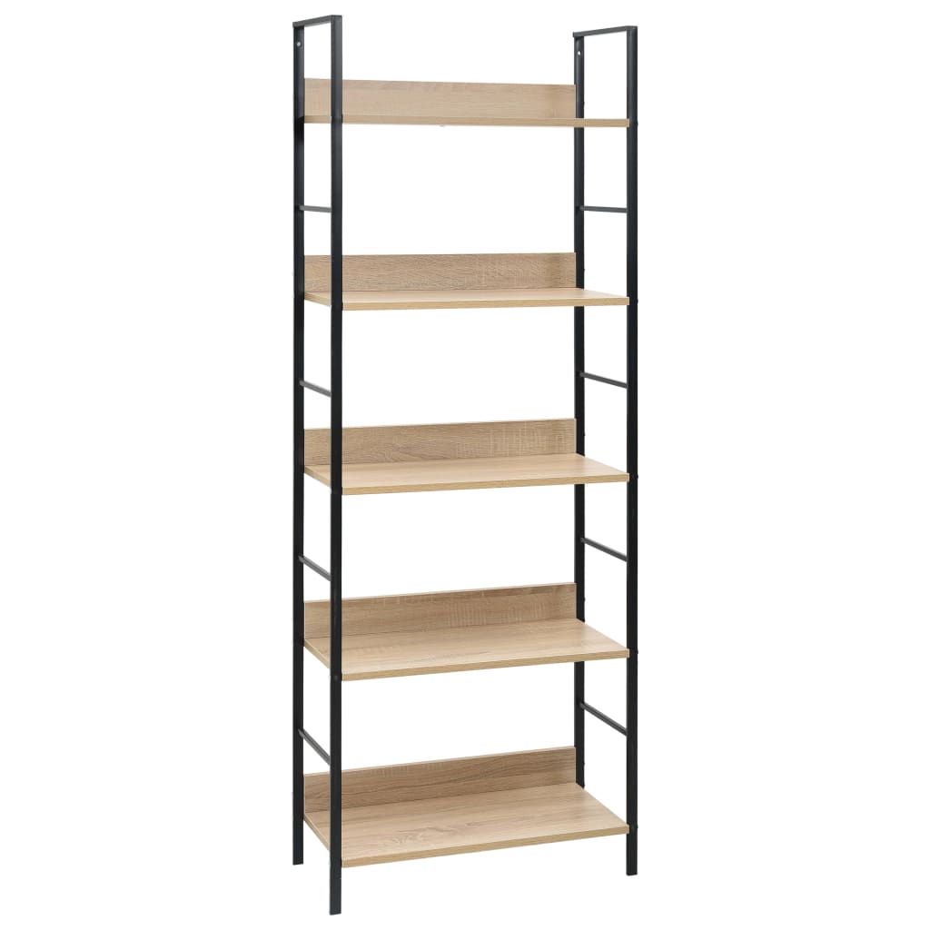 8719883890630_a_en_hd_1 vidaXL 5-Layer Book Shelf Oak 60x27.6x158.5 cm Engineered Wood - Image 1