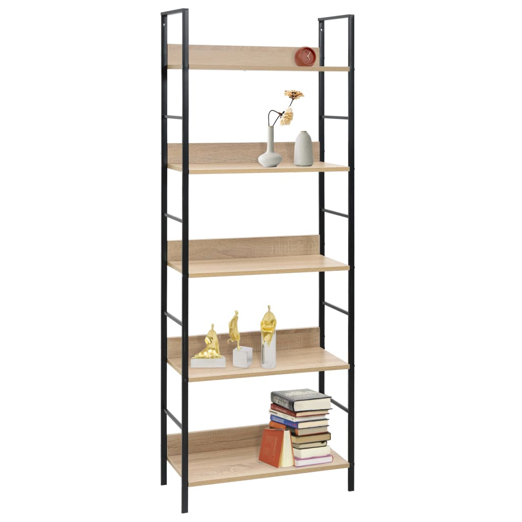 8719883890630_g_en_hd_1 vidaXL 5-Layer Book Shelf Oak 60x27.6x158.5 cm Engineered Wood - Image 2