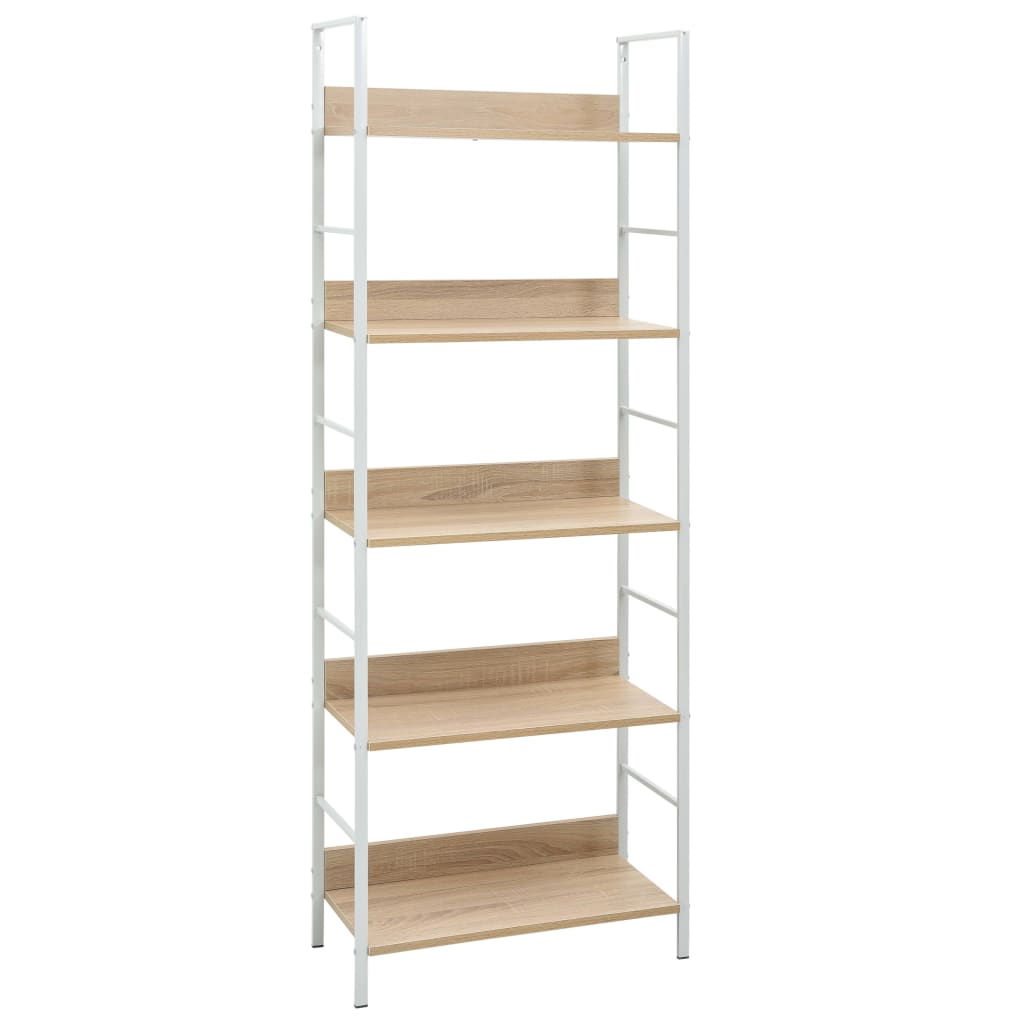8719883890654_a_en_hd_1 vidaXL 5-Layer Book Shelf Oak 60x27.6x158.5 cm Engineered Wood - Image 1