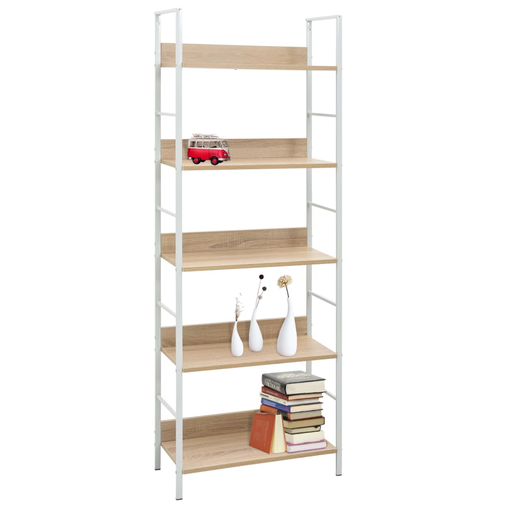 8719883890654_g_en_hd_1 vidaXL 5-Layer Book Shelf Oak 60x27.6x158.5 cm Engineered Wood - Image 2