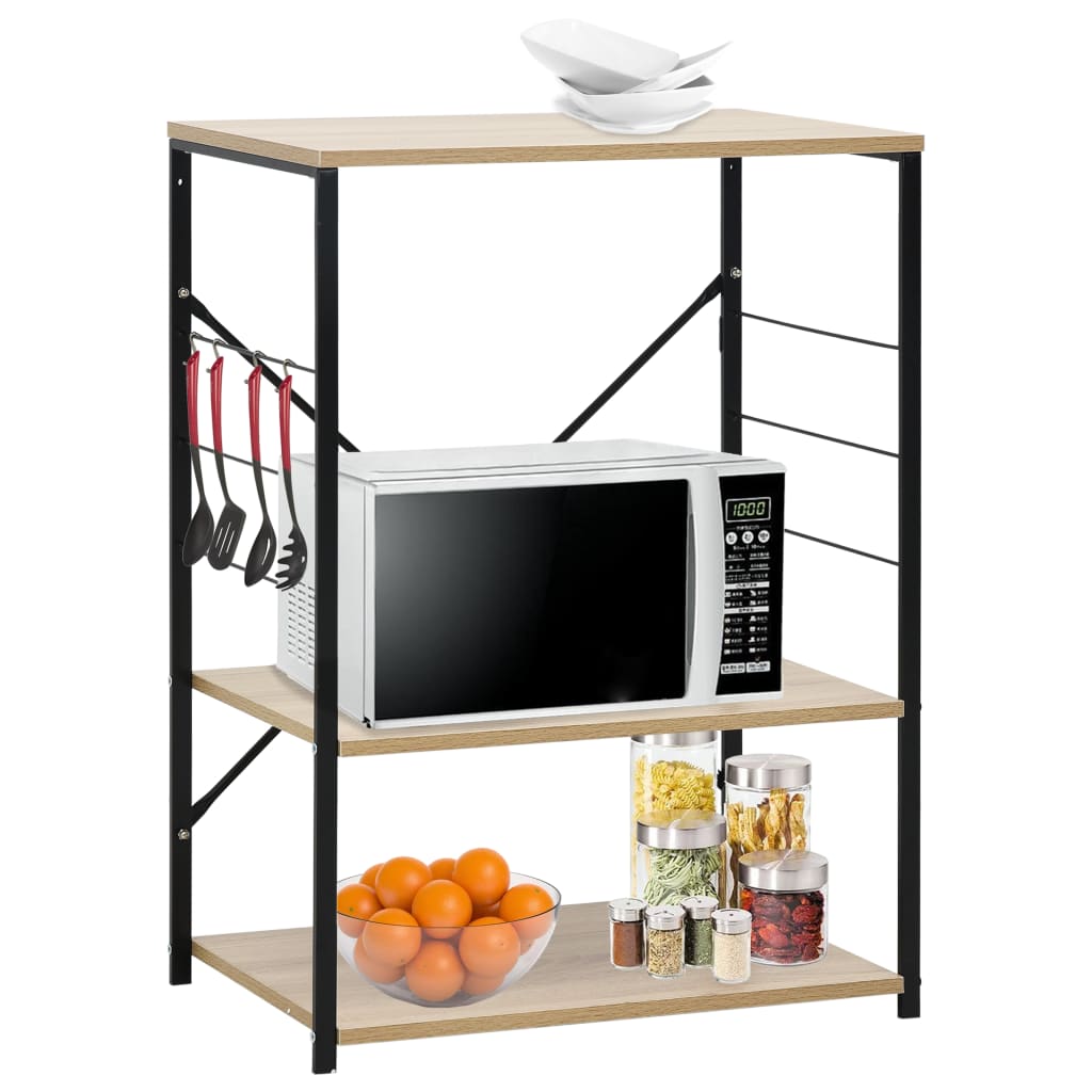 8719883890715_m_en_hd_1 vidaXL Microwave Cabinet Black and Oak 60x39.6x79.5 cm Engineered Wood - Image 1