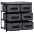 vidaXL Storage Cabinet with 6 Drawers 55x29x55 cm Grey Steel - Image 4