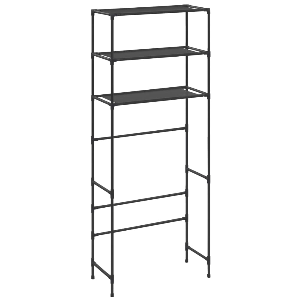 8719883890999_a_en_hd_1 vidaXL 3-Tier Storage Rack over Laundry Machine Black 69x28x169 cm - Image 2