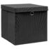 vidaXL Storage Boxes with Lids 4 pcs Black 32x32x32 cm Fabric - Image 2