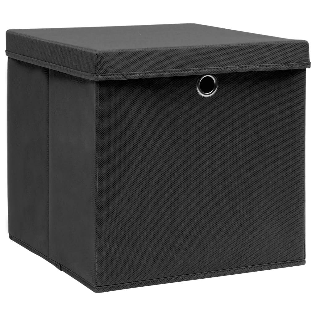 8719883891026_g_en_hd_1 vidaXL Storage Boxes with Lids 4 pcs Black 32x32x32 cm Fabric - Image 2