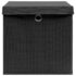 vidaXL Storage Boxes with Lids 4 pcs Black 32x32x32 cm Fabric - Image 3