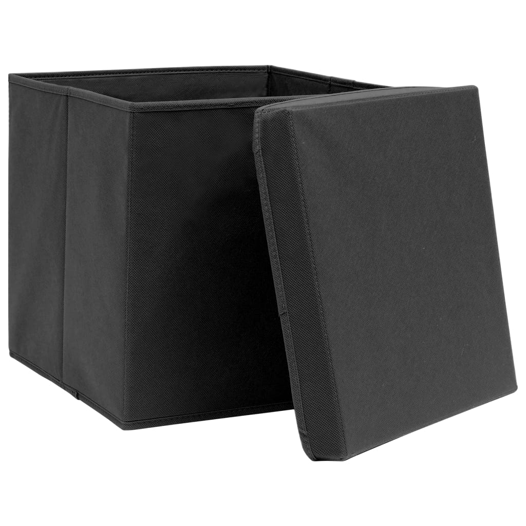 8719883891026_g_en_hd_3 vidaXL Storage Boxes with Lids 4 pcs Black 32x32x32 cm Fabric - Image 4