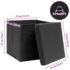 vidaXL Storage Boxes with Lids 4 pcs Black 32x32x32 cm Fabric - Image 6