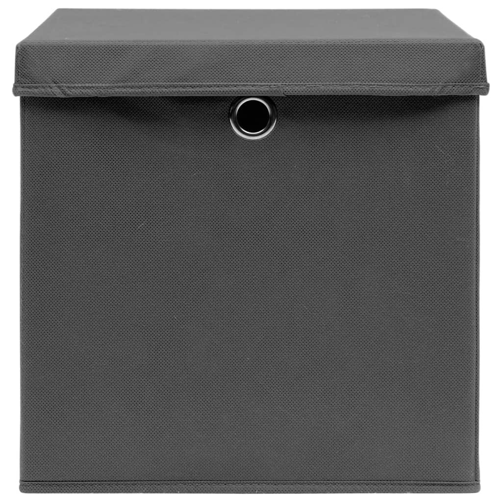 8719883891040_g_en_hd_3 vidaXL Storage Boxes with Lids 4 pcs Grey 32x32x32 cm Fabric - Image 4
