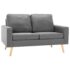 vidaXL 2-Seater Sofa Light Grey Fabric - Image 2