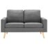 vidaXL 2-Seater Sofa Light Grey Fabric - Image 3