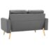 vidaXL 2-Seater Sofa Light Grey Fabric - Image 5