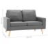 vidaXL 2-Seater Sofa Light Grey Fabric - Image 7