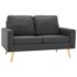 vidaXL 2-Seater Sofa Dark Grey Fabric - Image 2