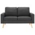 vidaXL 2-Seater Sofa Dark Grey Fabric - Image 3