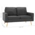 vidaXL 2-Seater Sofa Dark Grey Fabric - Image 7