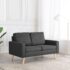 vidaXL 2-Seater Sofa Dark Grey Fabric