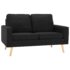 vidaXL 2-Seater Sofa Black Fabric - Image 2