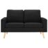 vidaXL 2-Seater Sofa Black Fabric - Image 3