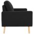 vidaXL 2-Seater Sofa Black Fabric - Image 4