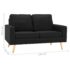 vidaXL 2-Seater Sofa Black Fabric - Image 7