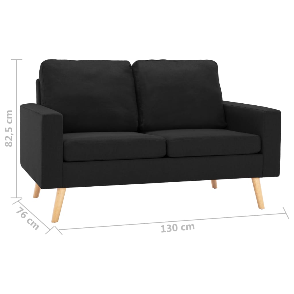 8719883892719_g_en_hd_5 vidaXL 2-Seater Sofa Black Fabric - Image 7