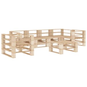 vidaXL 7 Piece Garden Lounge Set Pallets Wood
