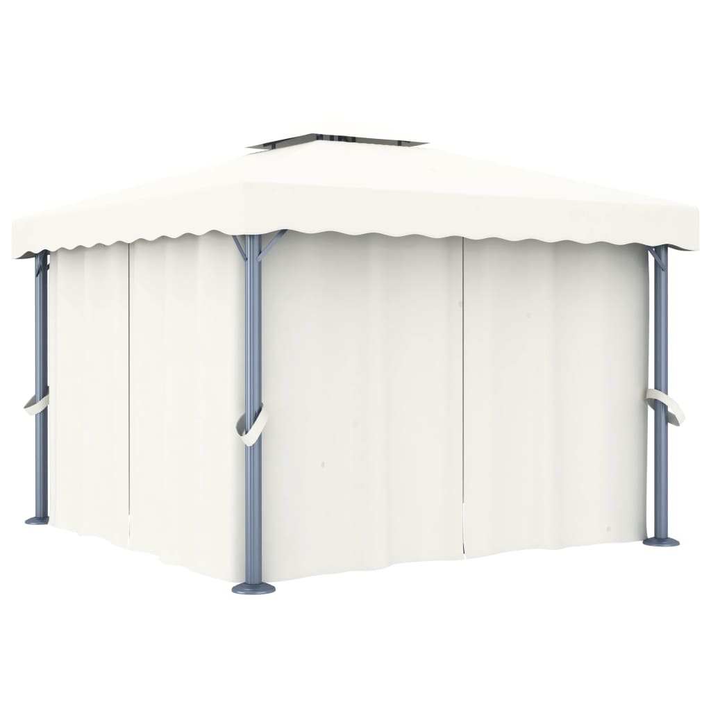 8719883910833_a_en_hd_1 vidaXL Gazebo with Curtain 3x3 m Cream White Aluminium - Image 1