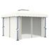 vidaXL Gazebo with Curtain 3x3 m Cream White Aluminium - Image 2