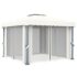 vidaXL Gazebo with Curtain 3x3 m Cream White Aluminium - Image 3