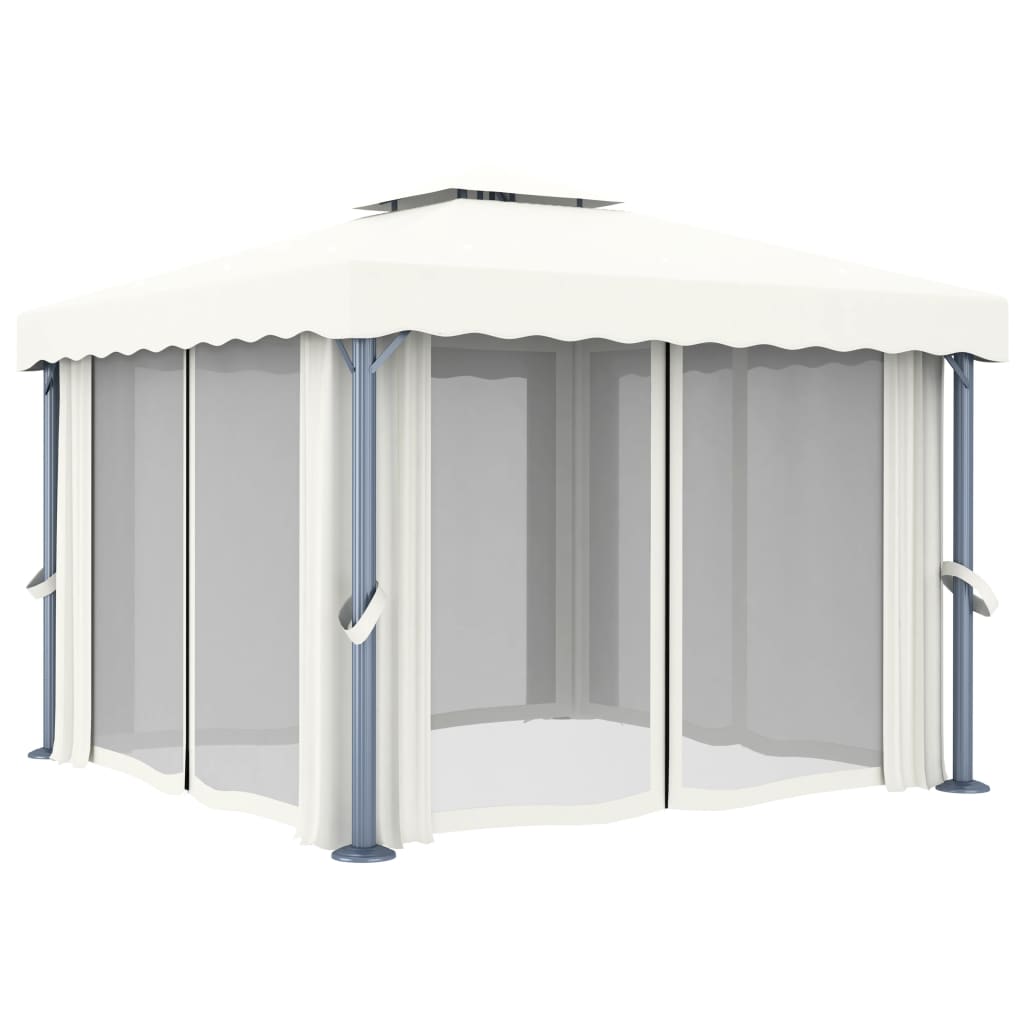 8719883910833_g_en_hd_2 vidaXL Gazebo with Curtain 3x3 m Cream White Aluminium - Image 3