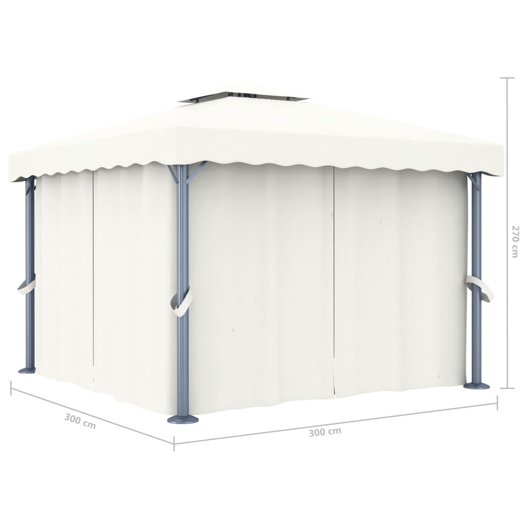 8719883910833_g_en_hd_5 vidaXL Gazebo with Curtain 3x3 m Cream White Aluminium - Image 6