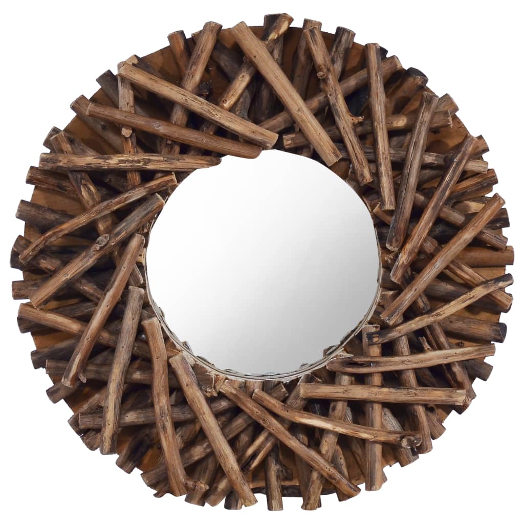 8719883910963_a_en_hd_1 vidaXL Wall Mirror 40 cm Teak Round - Image 1