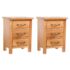vidaXL Nightstands 2 pcs 40x30x54 cm Solid Oak Wood