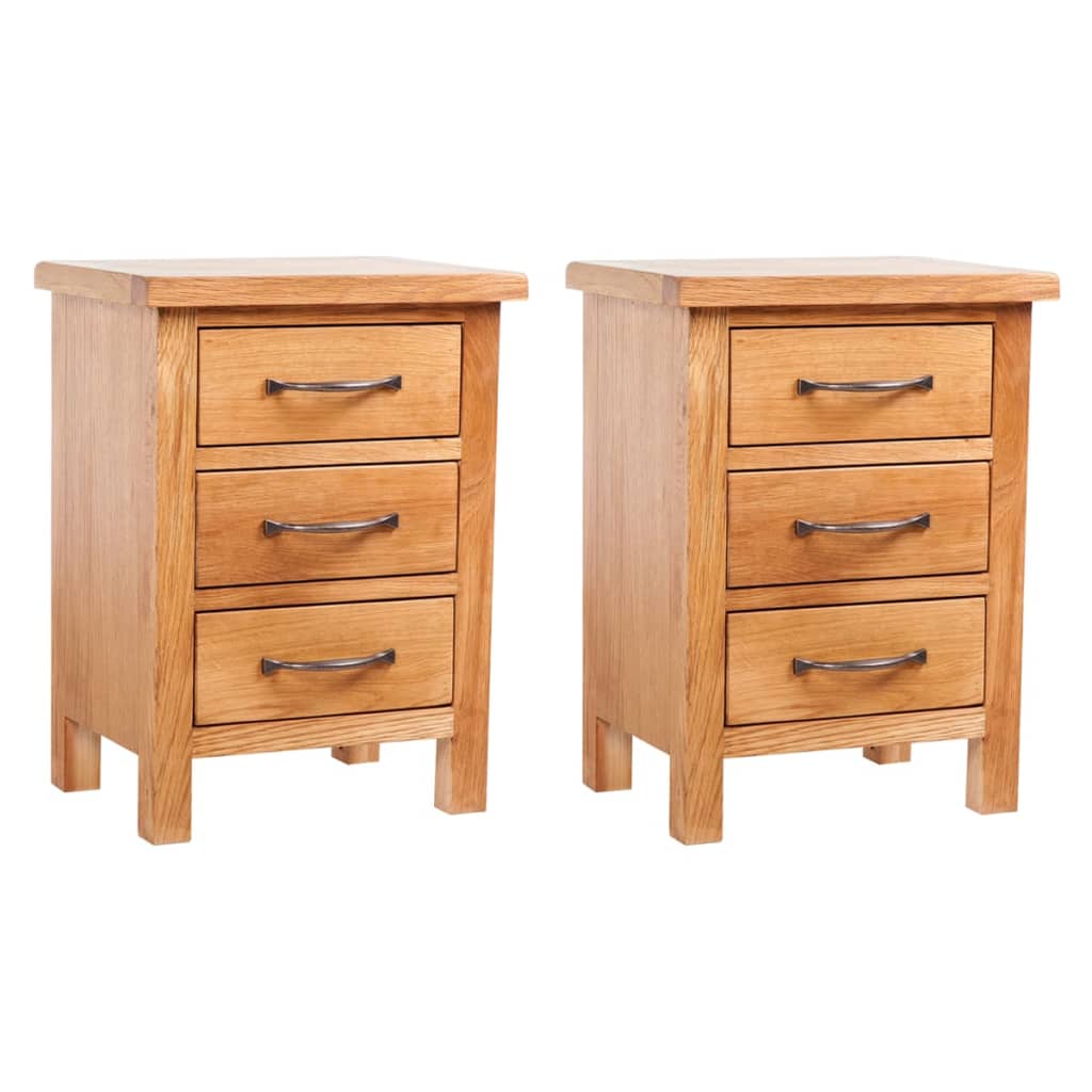 8719883913179_a_en_hd_1 vidaXL Nightstands 2 pcs 40x30x54 cm Solid Oak Wood - Image 1
