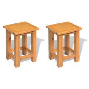 vidaXL End Tables 2 pcs 27x24x37 cm Solid Oak Wood