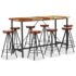 vidaXL 9 Piece Bar Set Solid Reclaimed Wood Genuine Leather & Canvas