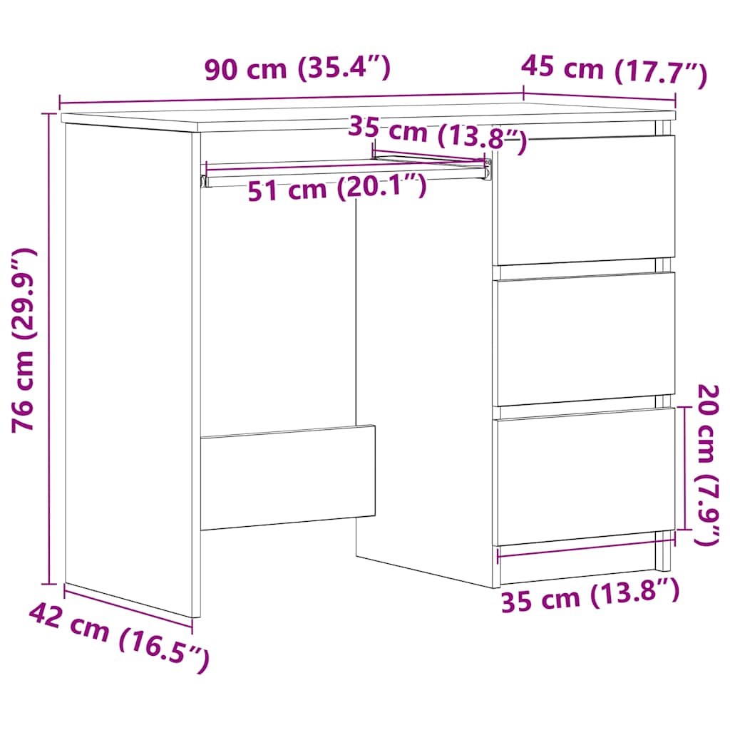 8719883914367_g_en_hd_10 vidaXL Desk Black 90x45x76 cm Engineered Wood - Image 12