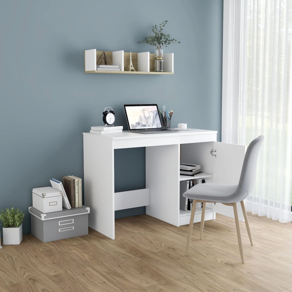 8719883914985_g_en_hd_1 vidaXL Desk White 100x50x76 cm Engineered Wood - Image 3