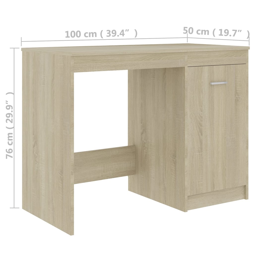 8719883915012_g_en_hd_7 vidaXL Desk Sonoma Oak 100x50x76 cm Engineered Wood - Image 9