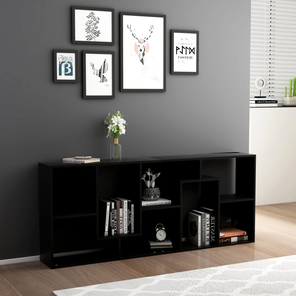 8719883915807_g_en_hd_1 vidaXL Book Cabinet Black 67x24x161 cm Engineered Wood - Image 4