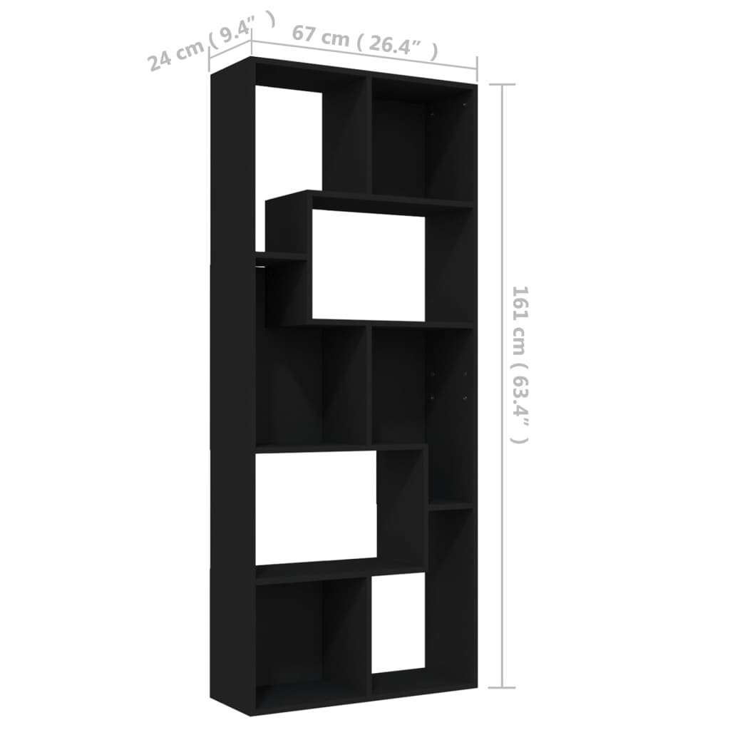 8719883915807_g_en_hd_9 vidaXL Book Cabinet Black 67x24x161 cm Engineered Wood - Image 12