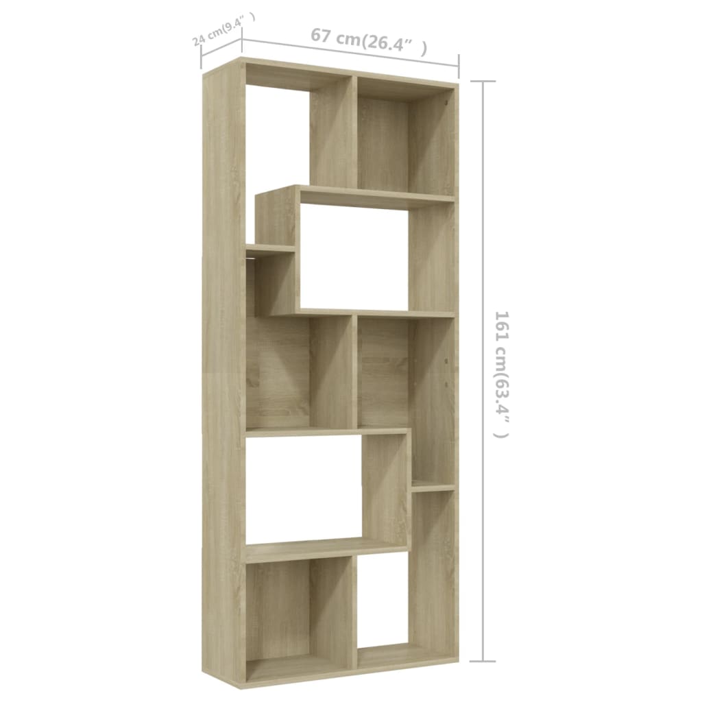 8719883915821_g_en_hd_9 vidaXL Book Cabinet Sonoma Oak 67x24x161 cm Engineered Wood - Image 12