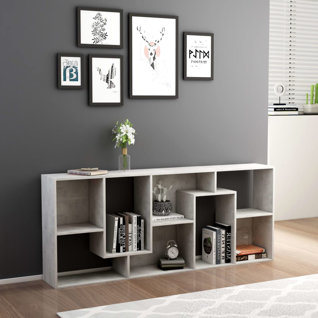 8719883915838_g_en_hd_1 vidaXL Book Cabinet Concrete Grey 67x24x161 cm Engineered Wood - Image 4