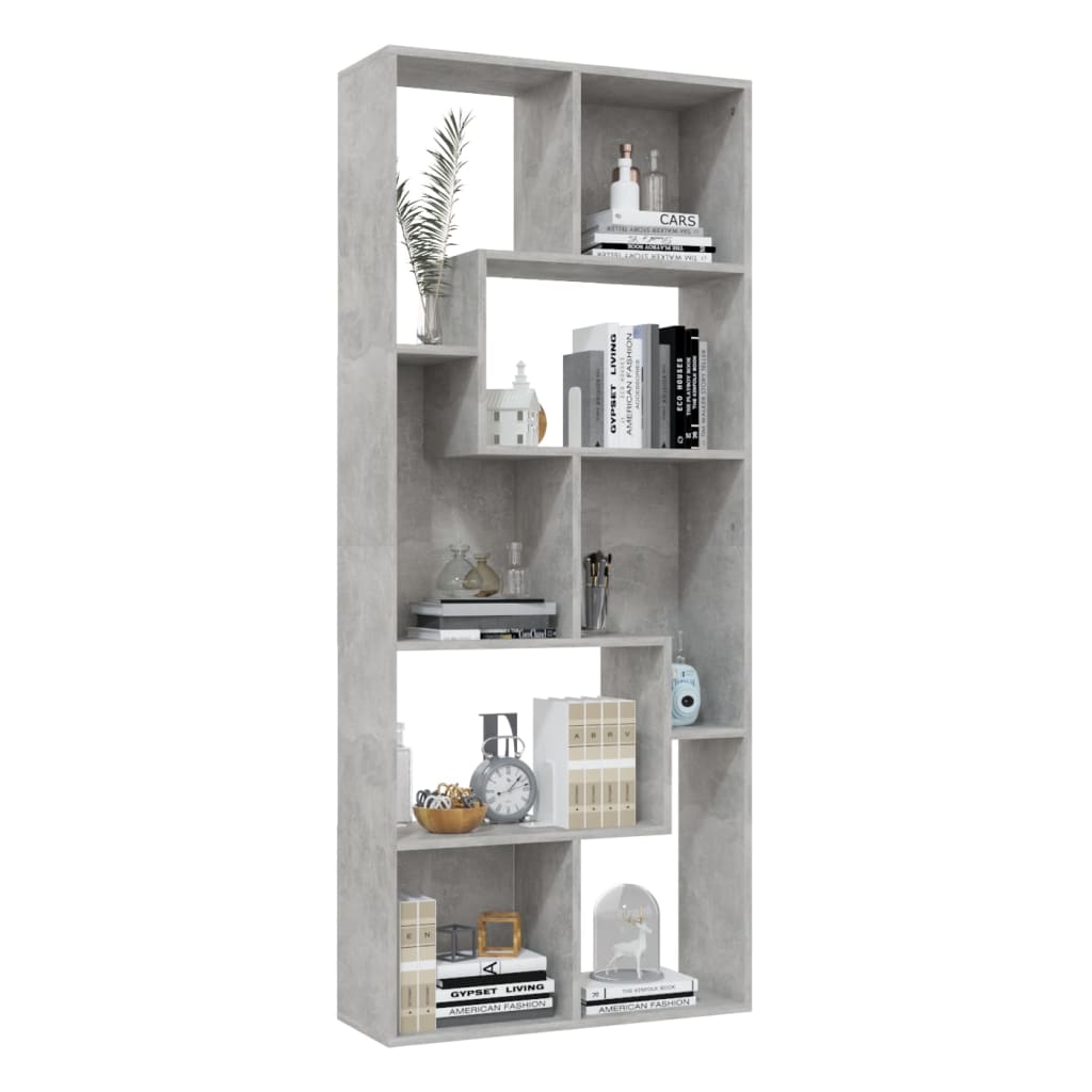 8719883915838_g_en_hd_2 vidaXL Book Cabinet Concrete Grey 67x24x161 cm Engineered Wood - Image 5