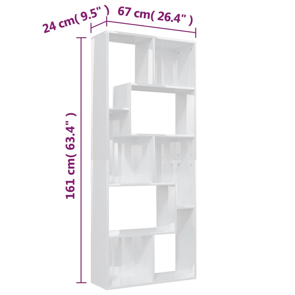 8719883915852_g_en_hd_9 vidaXL Book Cabinet High Gloss White 67x24x161 cm Engineered Wood - Image 12