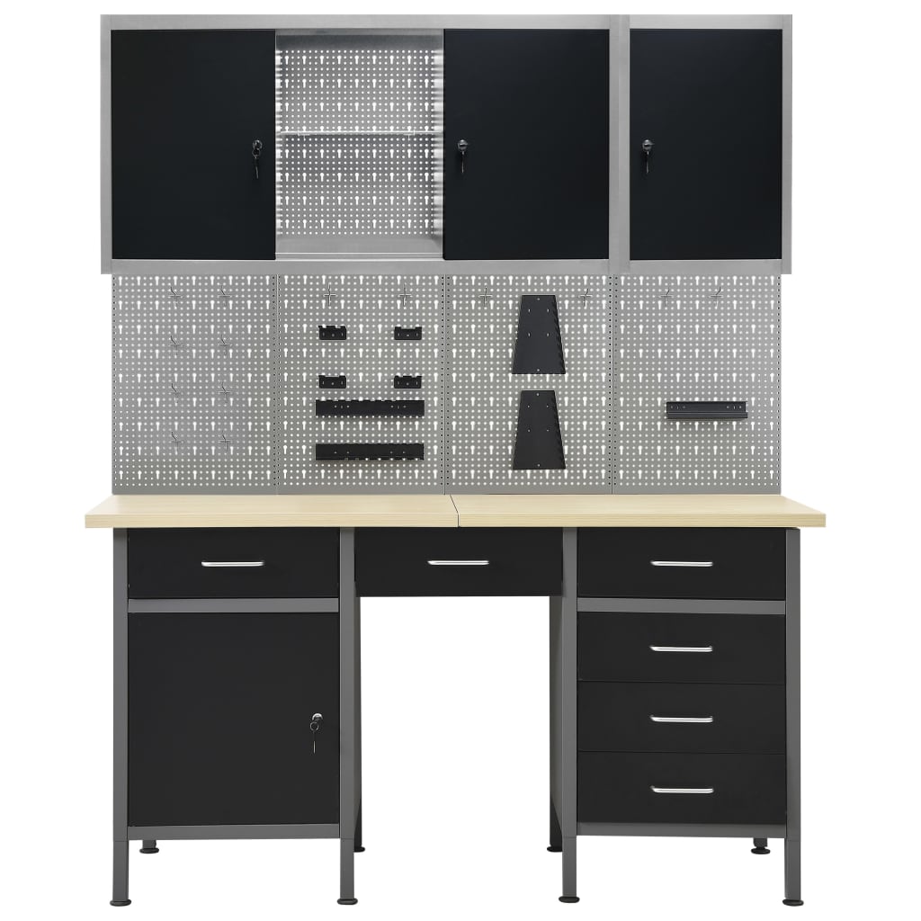 8719883919485_g_en_hd_1 vidaXL Workbench with Four Wall Panels and Two Cabinets - Image 2