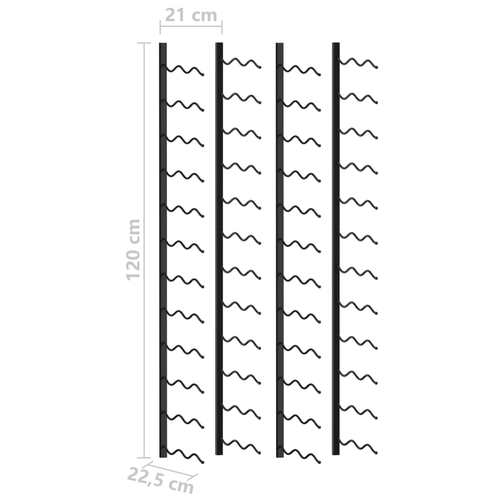 8719883978963_g_en_hd_5 vidaXL Wall-mounted Wine Racks for 48 Bottles 2 pcs Black Iron - Image 6