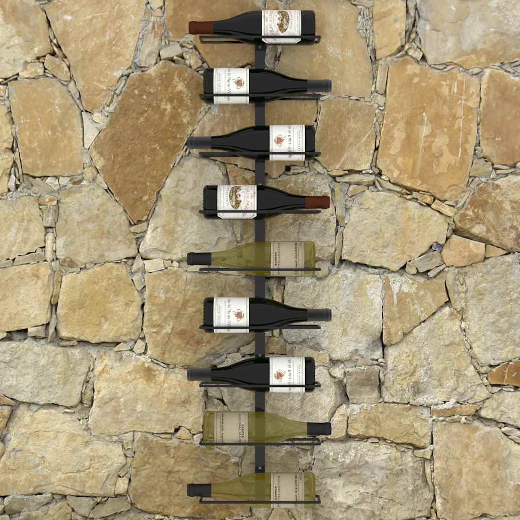 8719883978994_g_en_hd_4 vidaXL Wall-mounted Wine Rack for 9 Bottles Black Iron - Image 5