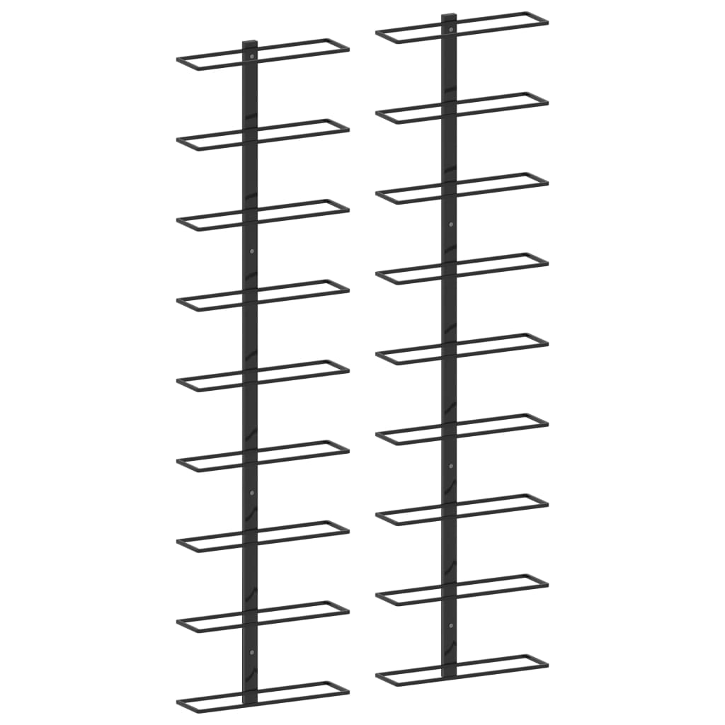 8719883979007_a_en_hd_1 vidaXL Wall-mounted Wine Racks for 18 Bottles 2 pcs Black Iron - Image 1